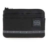 Portfele - Pepe Jeans Torebka z paskiem na karty czarna 11x7x1,5 cm Skóra by Joumma Bags, Czarny (Black), Talla única, Portfel na karty - miniaturka - grafika 1