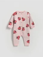 Komplety dla niemowląt - Reserved - Dzianinowy pajacyk z wiskozą - pastelowy róż - miniaturka - grafika 1