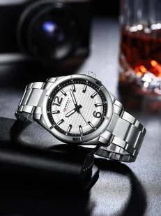 Zegarek Srebrny zegarek męski bransoleta duży solidny Perfect M118 - Zegarki męskie - miniaturka - grafika 4