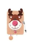Podręczniki dla liceum - Pamiętnik z kłódką 3D Włochacz A5 Beige Reindeer mkmn - miniaturka - grafika 1