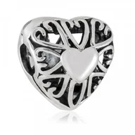 Charmsy - Murrano Charms Koralik KLIPS Srebrny LUDZKIE SERCE ST-001 - miniaturka - grafika 1