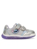 Buty dla dziewczynek - Geox Sneakersy B Lightyloo Girl B6561C 0AJAS C1316 Srebrny - miniaturka - grafika 1