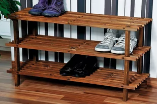 Kesper Szafka na buty drewniana 3 poziomy ciemnobrązowa KESPER B00CHJA7K0 - Szafki na buty - miniaturka - grafika 1