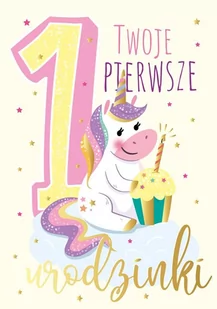 Kukartka Karnet B6 PR-175 Roczek jednorożec - Kukartka - Kartki okolicznościowe i zaproszenia - miniaturka - grafika 1