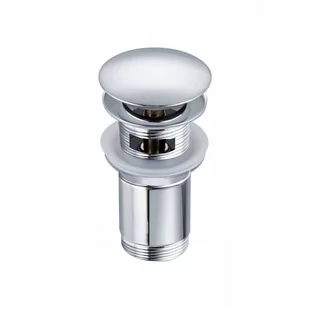 BALNEO E0101010101-3 Korek umywalkowy mosiężny Klik Klak z przelewem Inox- model C - Korki do umywalek - miniaturka - grafika 1