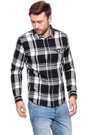 Koszule męskie - Wrangler, Koszula męska, Ls 1Pkt Flap Shirt Black W5932T201, rozmiar S - miniaturka - grafika 1
