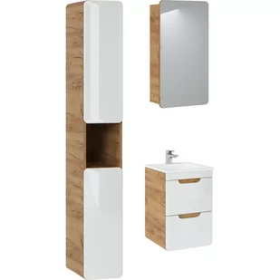 Zestaw Mebli do Łazienki Set 40 cm Aruba Comad Biały, Dąb Craft Złoty - Meble łazienkowe - miniaturka - grafika 1