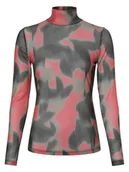 Koszulki i topy damskie - Marie Lund Damska koszulka z długim rękawem Kobiety Sztuczne włókno szary|czerwony|wielokolorowy wzorzysty, M - miniaturka - grafika 1