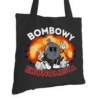 Torby i wózki na zakupy - Torba Bawełniana dla Ekonomisty Czarna Na Prezent ekologiczna Trwały Nadruk - miniaturka - grafika 1