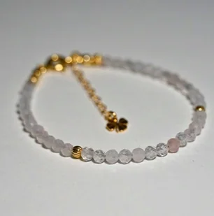 Bransoletka Szczęścia Kwarc Różowy 3mm - Crystals Break 2 Rozmiary - Bransoletki - miniaturka - grafika 1