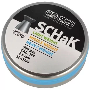 JSB - Śrut do wiatrówki SCHaK Heavy Weight - 4.5 mm - 0.535g - 500 szt. - 001045-500-BLUE - Amunicja do wiatrówek - miniaturka - grafika 1