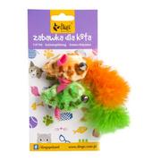 Zabawki dla kotów - Dingo zabawka dla kota myszki 2 szt pomarańczowa+zielona 21248 - miniaturka - grafika 1