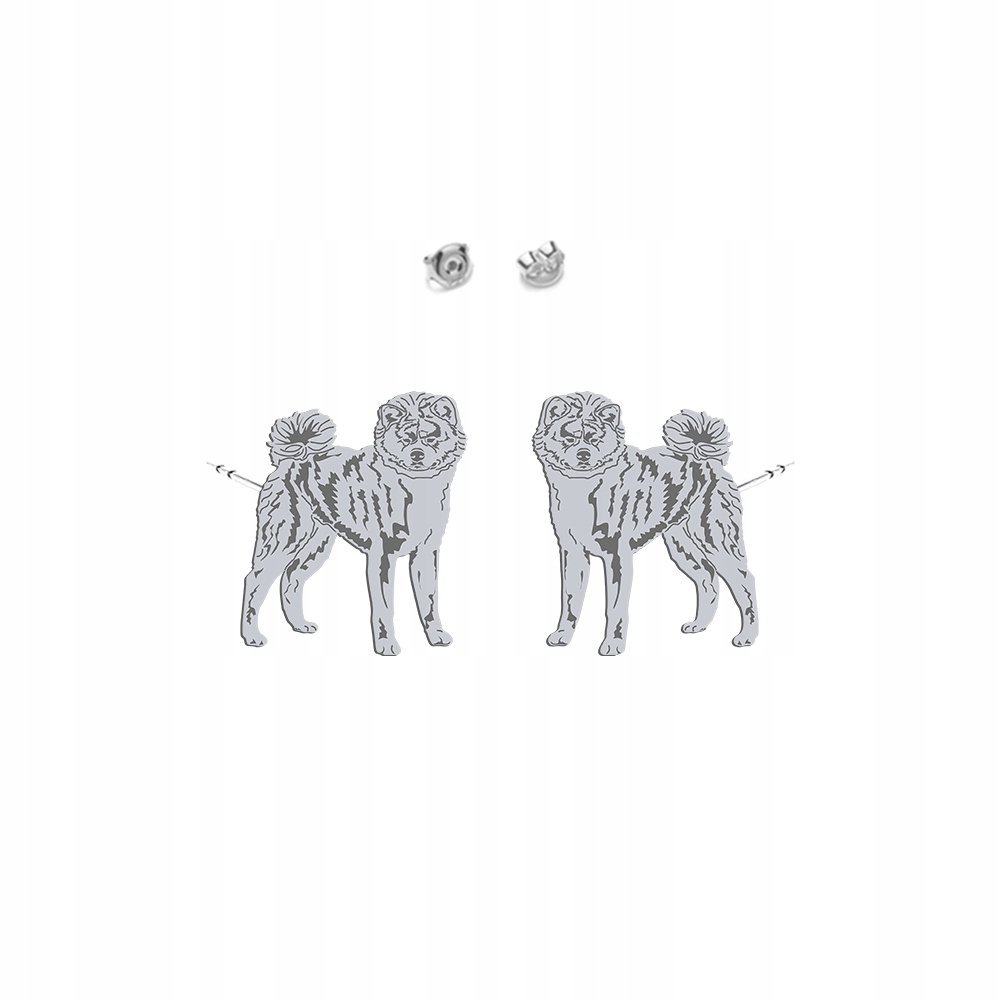 Kolczyki Srebrne Akita Japońska 925 Prezent Biżuteria DEDYKACJA GRATIS