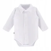 Body dla niemowląt - BODY CHLOPIĘCE Z KOŁNIERZYKIEM BIAŁE MAKOMA 0305b 74 - miniaturka - grafika 1