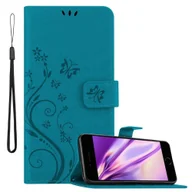 Etui i futerały do telefonów - Etui Cadorabo do Apple iPhone 7 PLUS / 7S PLUS / 8 PLUS etui ochronne w kolorze niebieskim pokrowiec ochronny etui na telefon komórkowy kwiaty - miniaturka - grafika 1