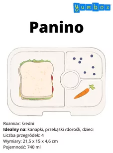 Średni prostokątny lunchbox Yumbox Panino - yoyo yellow / polar bear tray - Lunch boxy - miniaturka - grafika 4