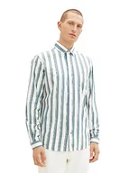 Koszule męskie - TOM TAILOR koszula męska, 32288 - Off White Sea Green Big Stripe, XXL - miniaturka - grafika 1