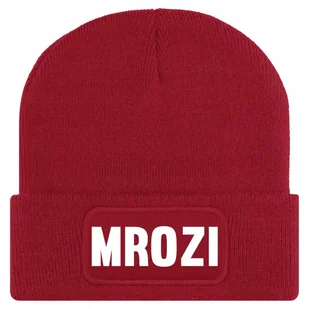 Czapka Jesienna Bawełniana ZIMOWA Czerwona Beanie MROZI Na Prezent Wzory - Czapki damskie - miniaturka - grafika 1