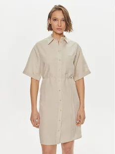 Calvin Klein Sukienka koszulowa K20K206697 Beżowy Relaxed Fit - Sukienki - miniaturka - grafika 1