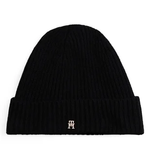 Czapka Tommy Hilfiger Th Cashmere AW0AW17772 Czarny - Czapki damskie - miniaturka - grafika 1