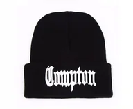 Czapki damskie - Czapka COMPTON zimowa jesienna wiosenna CZARNA UNISEX Super miła HAFT - miniaturka - grafika 1