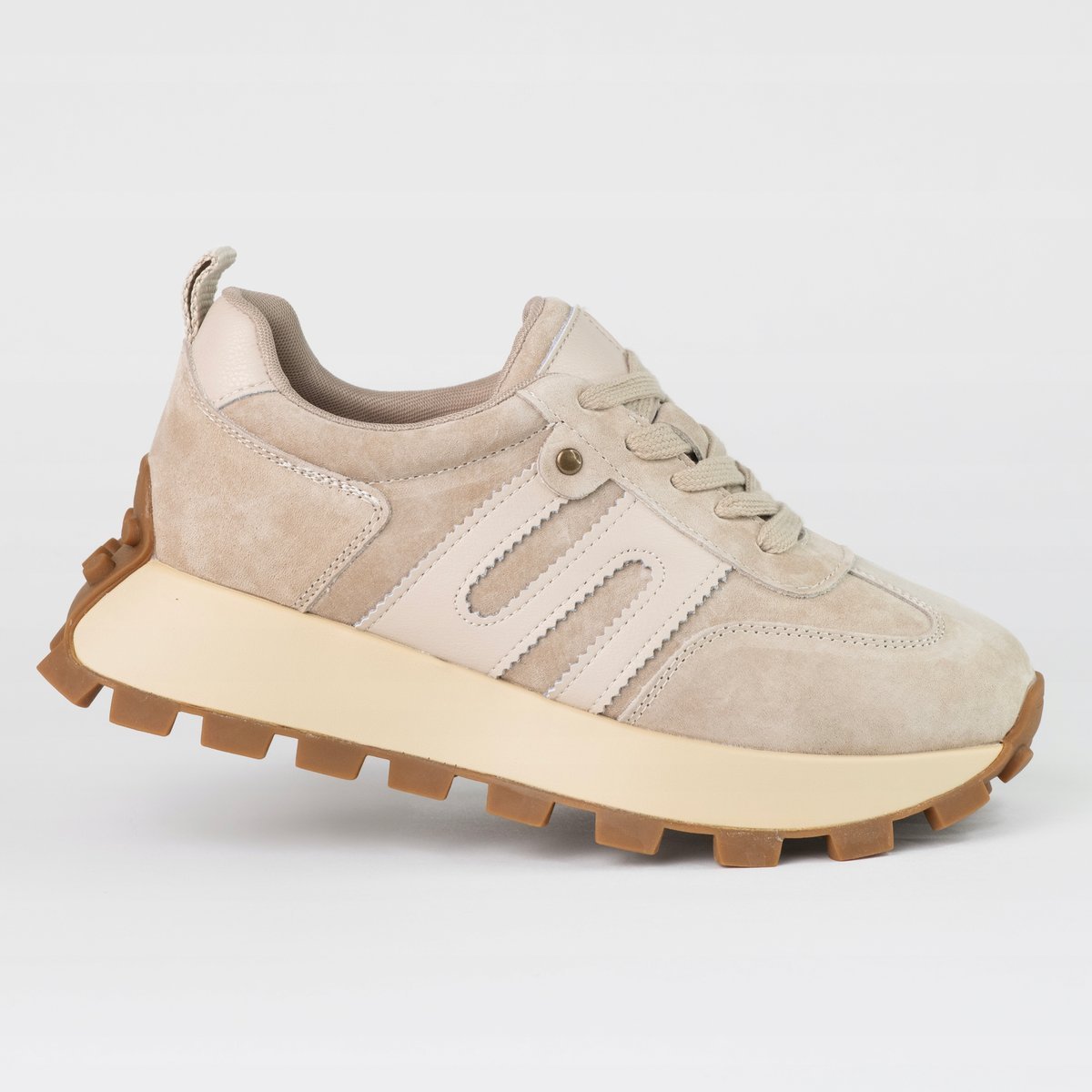 Obuwie sportowe damskie GOODIN GD-XF-207 beż skóra naturalna zamsz 40