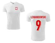Koszulki sportowe męskie - Treningowa Koszulka POLSKA LEWANDOWSKI 9 - miniaturka - grafika 1