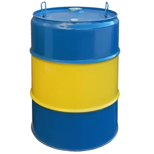 Beczka stalowa metalowa TH 60L korki 2 i 3/4 - NIEBIESKO-ŻÓŁTA - Beczki - miniaturka - grafika 1
