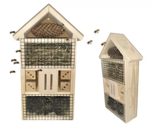 Ekologiczny Domek dla owadów Budka Hotel Karmnik Budka dla pszczół murarek /47x22 cm - Naturalny / Wamar-Sosenka - Pozostałe ozdoby ogrodowe - miniaturka - grafika 1