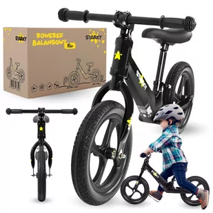 ROWEREK BIEGOWY CZARNY JEŹDZIK LEKKI SOLIDNY KOŁA 12" MOCNA RAMA MAGNESIUM - Rowerki biegowe - miniaturka - grafika 1