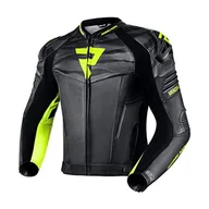 Odzież motocyklowa - REBELHORN Vandal męska kurtka motocyklowa ze skóry bydlęcej, ochrona łokci i ramion, kamizelka softshell, wentylacja, elementy odblaskowe, 4 kieszenie - miniaturka - grafika 1
