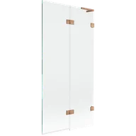 Parawany nawannowe - Mexen Lunar L parawan nawannowy 2-skrzydłowy prawy 90 x 150 cm, transparent, miedź szczotkowana - 897L-090-100-65-00-P - miniaturka - grafika 1