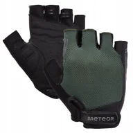 Rękawiczki rowerowe - Rękawiczki Rowerowe Kolarskie Krótkie Na Rzep Bez Palców Zielone METEOR - miniaturka - grafika 1