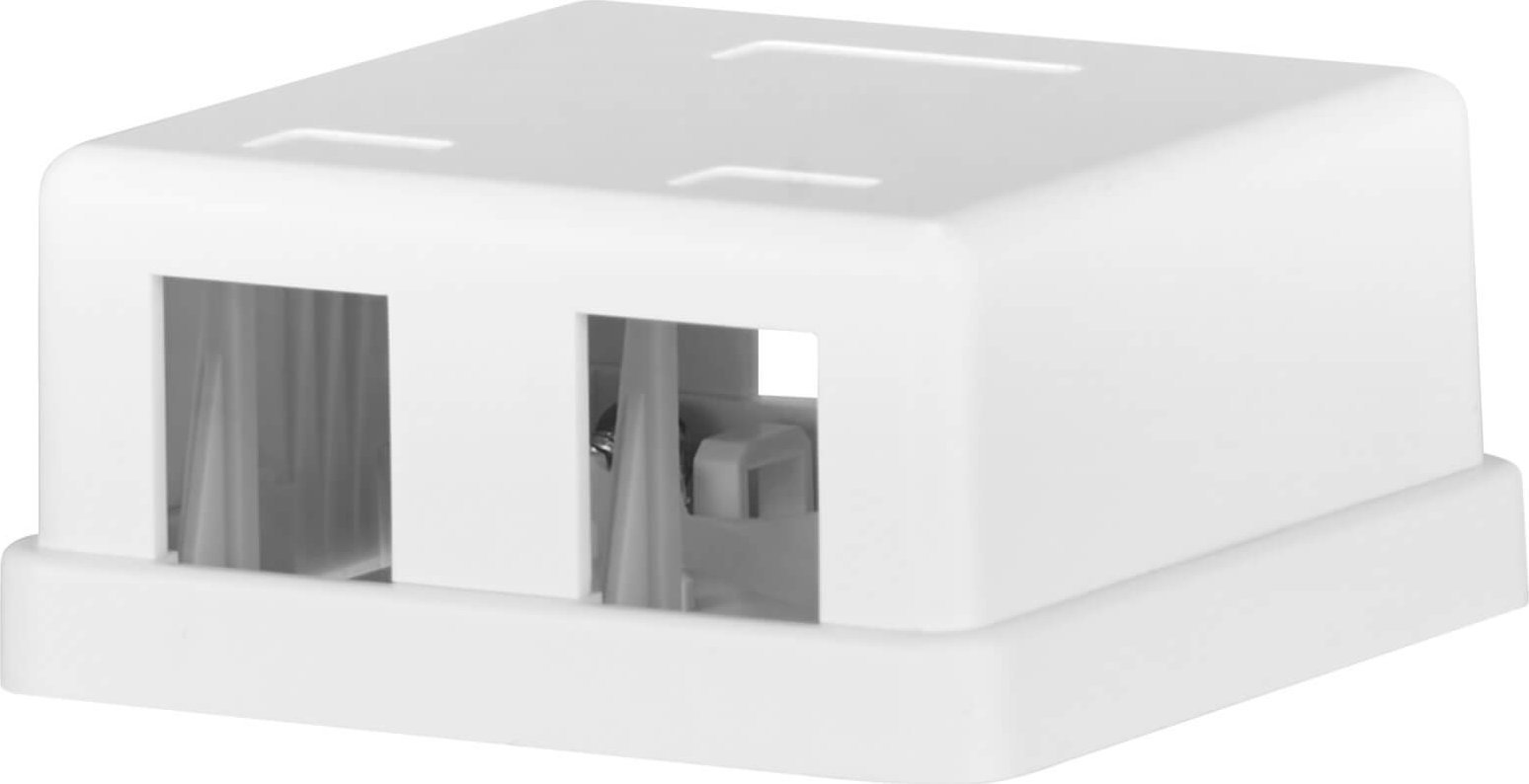 EFB EFB Keystone Anschlussbox 2Port Aufputz reinweiss ohne Modul EC020400004