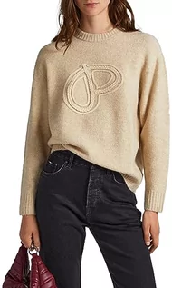 Swetry damskie - Pepe Jeans Eloise sweter damski, Brązowy (piaskowy), L - grafika 1