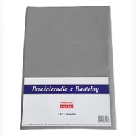 Prześcieradła - Prześcieradło bawełniane bez gumki 140x200 noris grafitowe - miniaturka - grafika 1