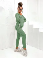 Dresy damskie - Bawełniany komplet damski khaki (VE05-01) - MOON - miniaturka - grafika 1