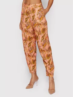 Spodnie damskie - Desigual Spodnie materiałowe Safari 22SWPW24 Pomarańczowy Regular Fit - grafika 1