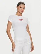 Koszulki i topy damskie - Guess Jeans T-Shirt W4YI64 KA0H1 Biały Slim Fit - miniaturka - grafika 1
