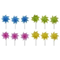 Sztuczne kwiaty - Wiatrak Plastikowy Różowy Niebieski Zielony Ozdoba Dekoracja Na Ogród Do Doniczki - miniaturka - grafika 1