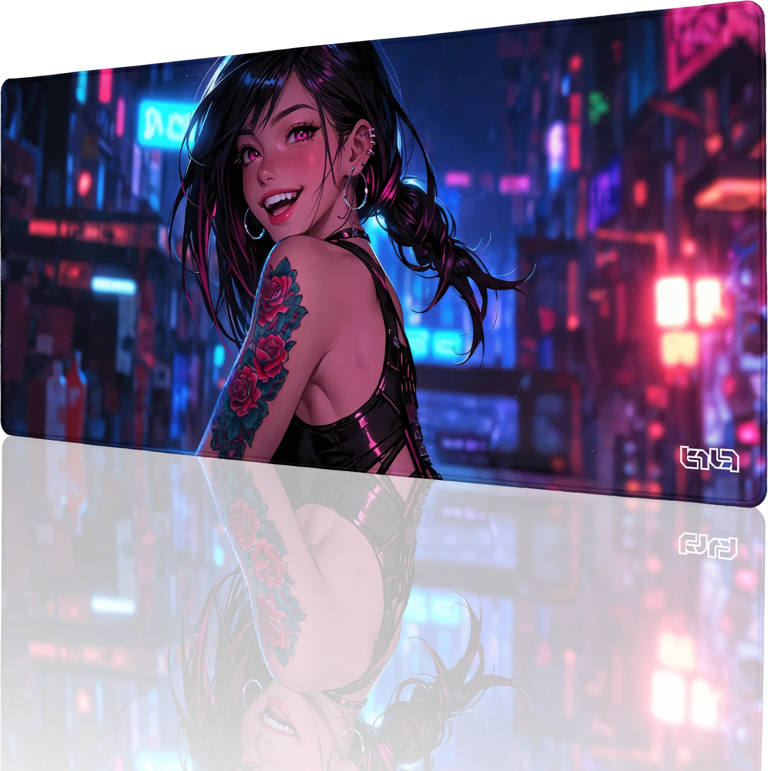 PODKŁADKA GAMINGOWA Cyberpunkowa Miłość 90x40 TILT Duża XL XXL Wytrzymała
