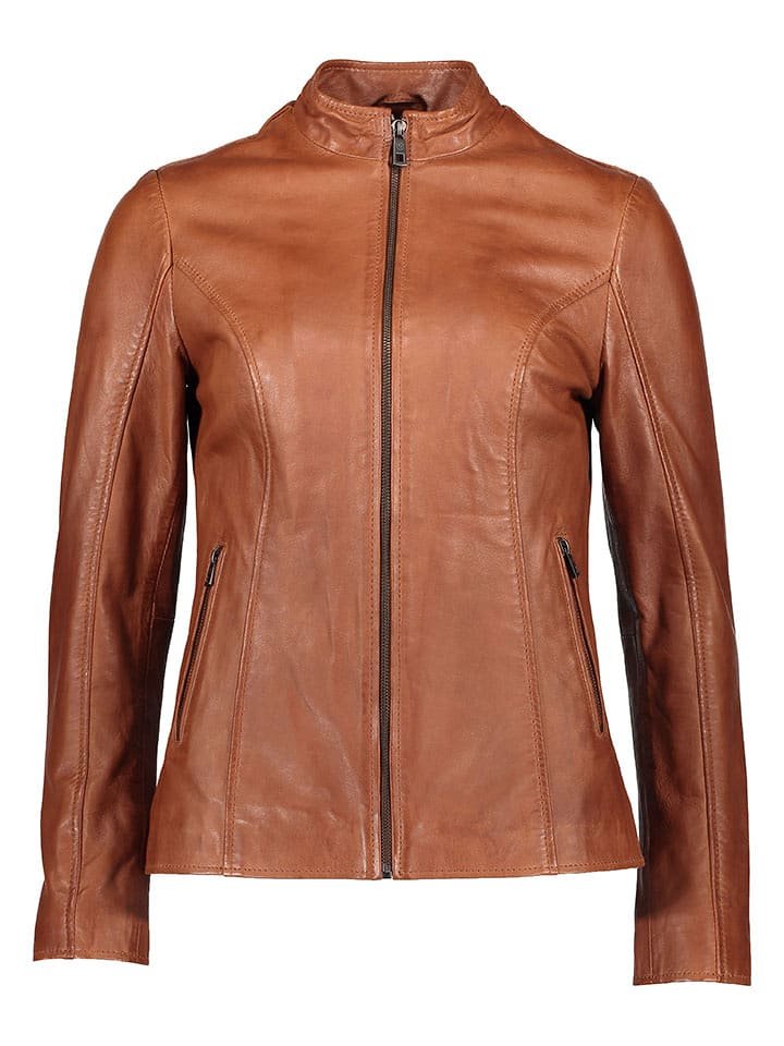 Bugatti Skórzana kurtka w kolorze jasnobrązowym