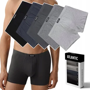 Bokserki męskie 5 PAR klasyczne BAWEŁNIANE szorty ATLANTIC 5BMH-007 - XXL - Majtki męskie - miniaturka - grafika 1