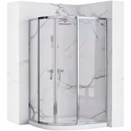 Kabiny prysznicowe - Chromowana asymetryczna kabina prysznicowa rozsuwana 100x80 cm Look Rea - miniaturka - grafika 1