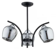 Lampy sufitowe - Lemir Maral żyrandol 3 pł. / czarny matowy + chrom + grafit O3073 W3 CZA + CH O3073 W3 CZA + CH - miniaturka - grafika 1