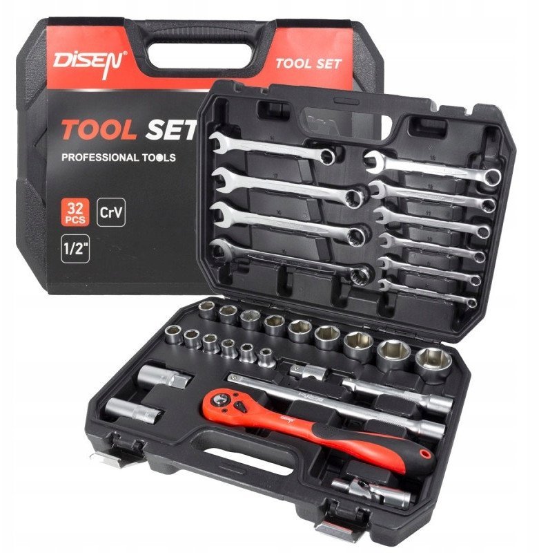 King Tony Zestaw narzędzi klucze nasadki Cr-V 1/2 ' 32 el.