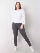 Legginsy - Leginsy legginsy plus size ciemny szary sportowy casual nogawka zwężana - miniaturka - grafika 1