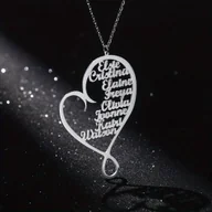 Naszyjniki - TEMU Personalizowana Naszyjnik z Wieloma Imionami na Dzień , Walentynki, Urodziny i Rocznice - miniaturka - grafika 1