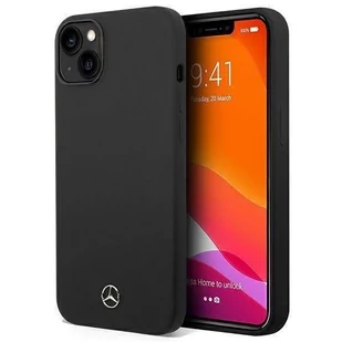 Mercedes Nakładka do iPhone 14 6,1" MEHMP14SSILBK czarna hardcase Silicone Line Magsafe - Etui i futerały do telefonów - miniaturka - grafika 1