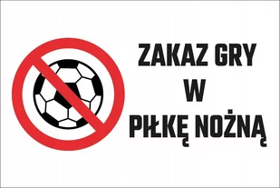 Tabliczka E-DRUK, Zakaz gry w piłkę, czerwona, 20x30 cm - Tablice i flipcharty - miniaturka - grafika 1